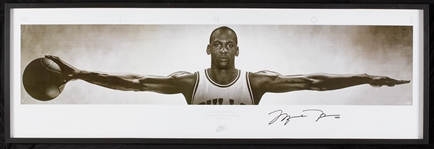 Michael Jordan Signed "Wings" 72x23 Framed Poster (UDA)