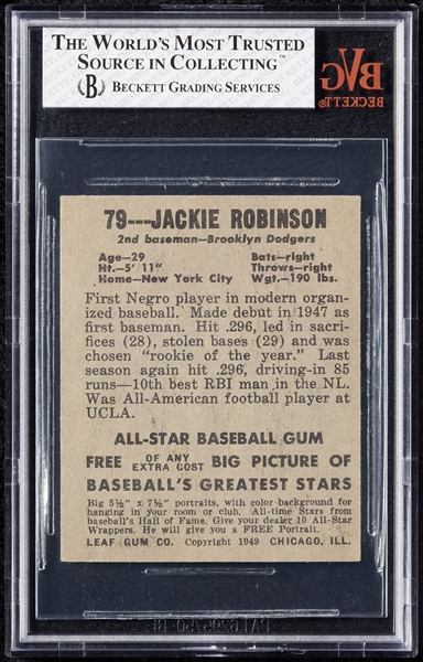 1948-49 Leaf Jackie Robinson RC No. 79 BVG 5.5