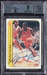 Michael Jordan Signed 1986-87 Fleer RC Sticker No. 8 BGS 9 (AUTO 10)