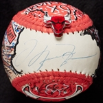 Michael Jordan Single-Signed Charles Fazzino Hand-Painted Baseball (UDA)