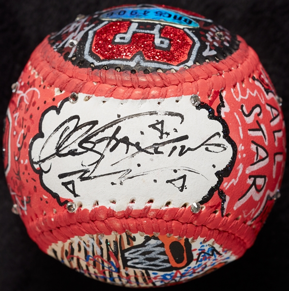 Michael Jordan Single-Signed Charles Fazzino Hand-Painted Baseball (UDA)