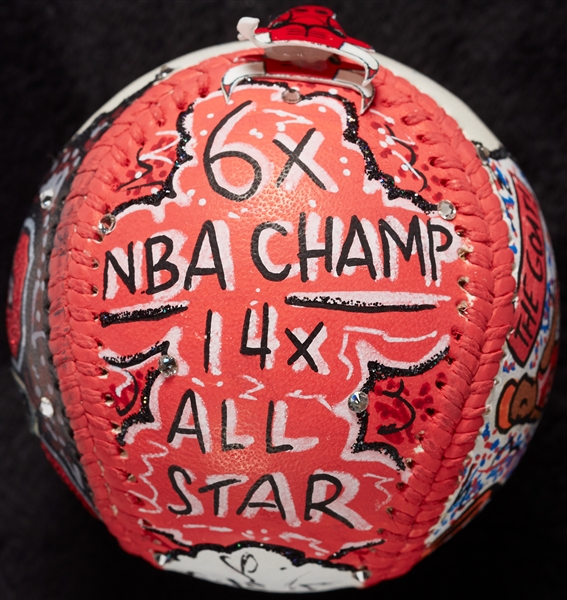 Michael Jordan Single-Signed Charles Fazzino Hand-Painted Baseball (UDA)