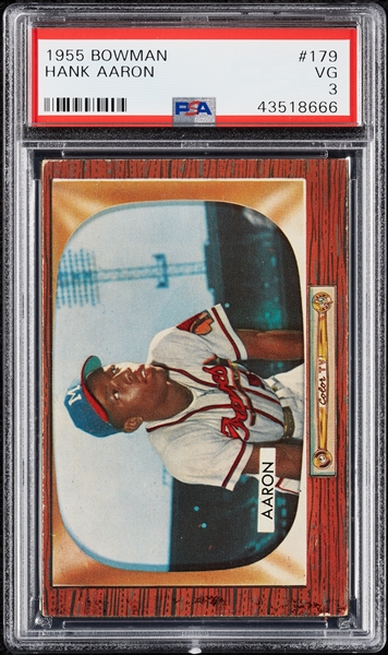 1955 Bowman Hank Aaron No. 179 PSA 3