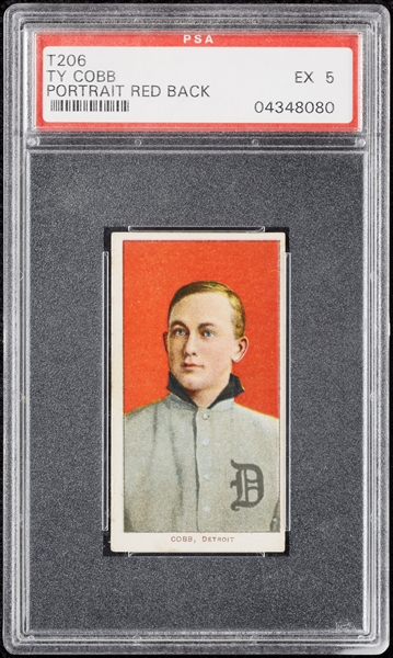 1909-11 T206 Ty Cobb Portrait Red Background (Sweet Caporal) PSA 5