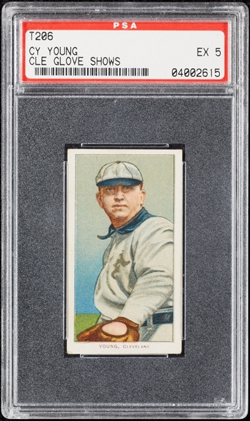 1909-11 T206 Cy Young Cleveland, Glove Shows (Sweet Caporal) PSA 5