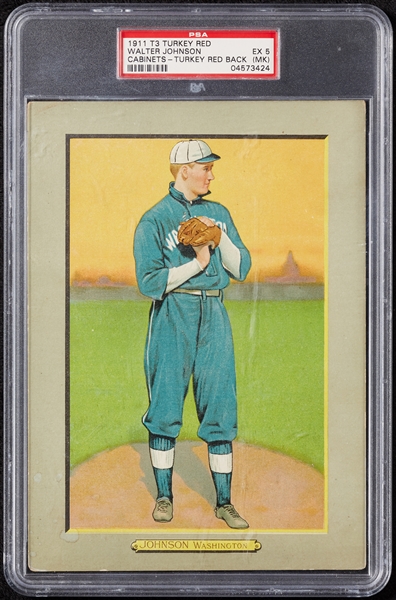 1911 T3 Turkey Red Walter Johnson Cabinet (Turkey Red Back) PSA 5 (MK)