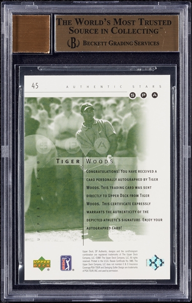 2001 SP Authentic Tiger Woods RC AUTO No. 45 (778/900) BGS 9.5 (AUTO 10)