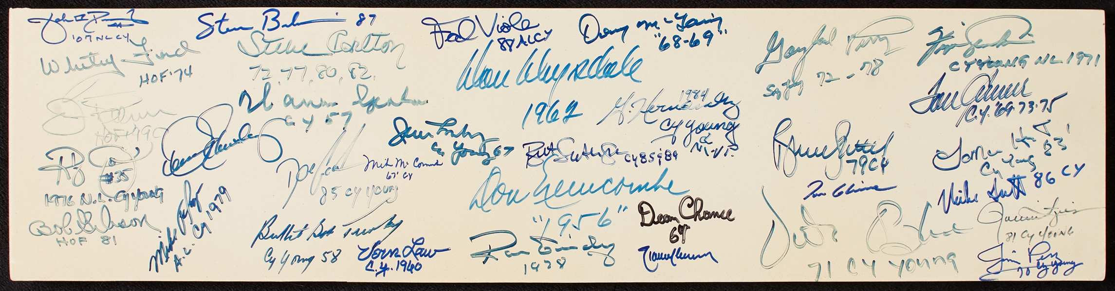 Cy Young Winners Multi-Signed Pitching Rubber (34) (BAS)