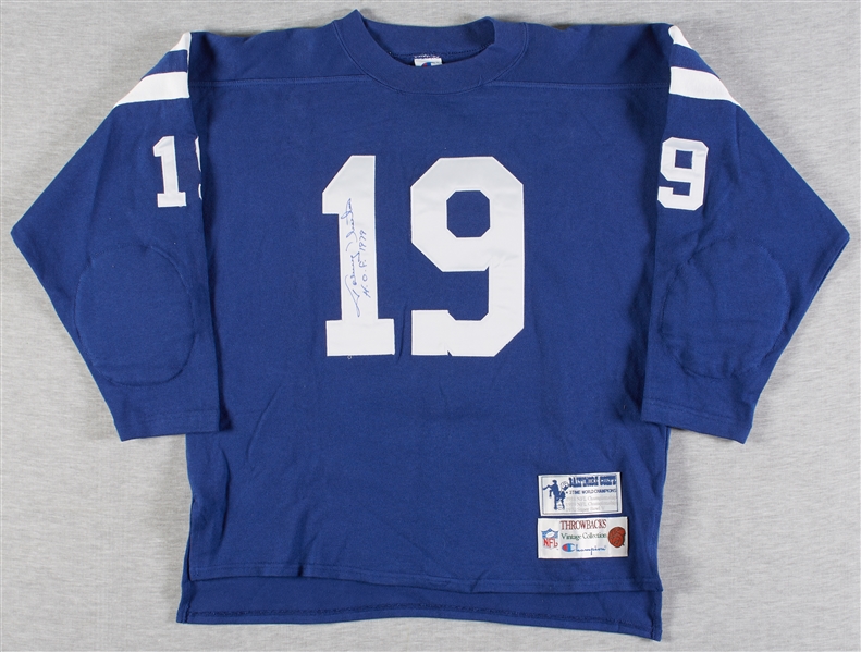 Lot Detail - Johnny Unitas Signed Colts Throwback Jersey (BAS)