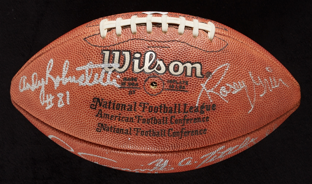New York Giants Legends Multi-Signed Football with Tittle, Taylor (10) (JSA)