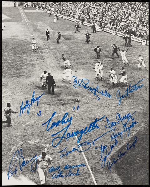 1947 World Series Game 4 Multi-Signed Celebration 8x10 Photo (12)