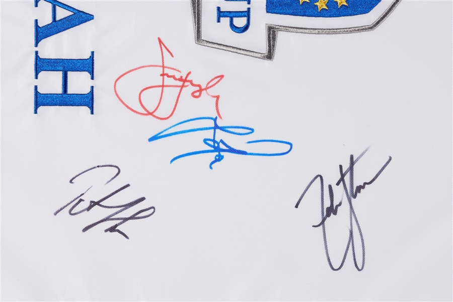 2012 Ryder Cup Multi-Signed Flag with McIlroy, Rose, Watson (9) (BAS)