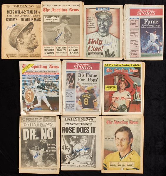 Signed Sporting News & Daily Newspaper Group with Willie Mays (10)