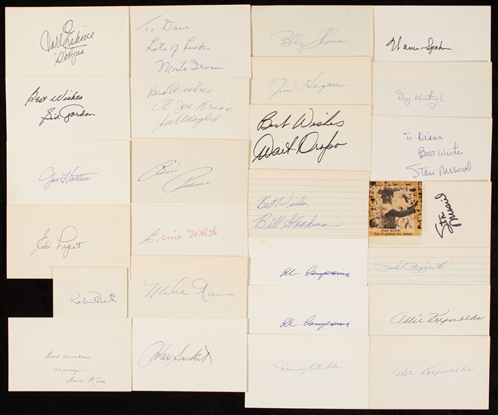 1940-1949 Signed Index Card Collection (664)