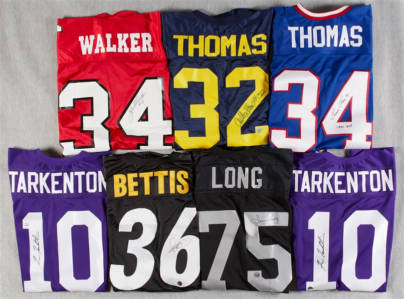 Signed NFL Jersey Collection with HOFers with Bettis, Tarkenton, Thurman Thomas (15)