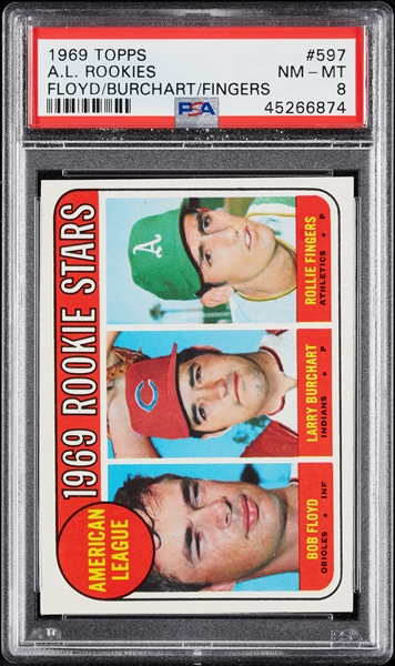1969 Topps Rollie Fingers RC No. 597 PSA 8