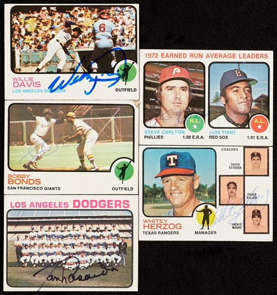 Signed 1973 Topps Baseball Card Collection (406)