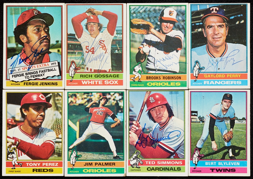 Signed 1976 Topps Baseball Card Collection (321)