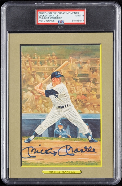 Mickey Mantle Signed Perez-Steele Great Moments Card (Graded PSA/DNA 9)