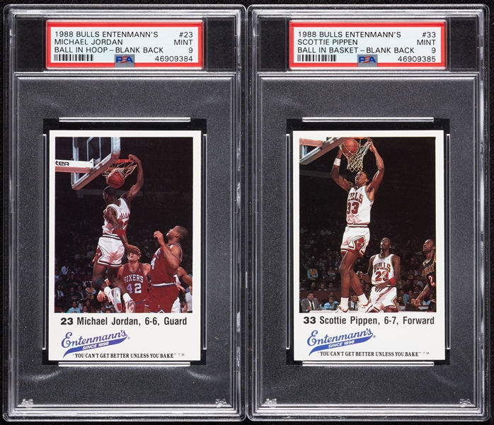 1988 Entenmann's Bulls Set with Michael Jordan & Pippen PSA 9