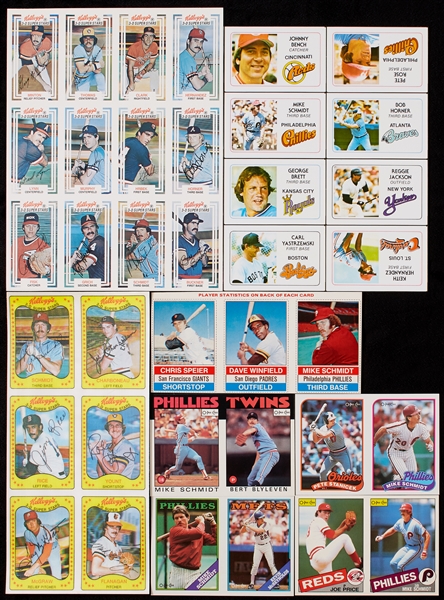 1970s and 1980s Mike Schmidt Card Strips, Boxes, Inserts and Premiums (46)