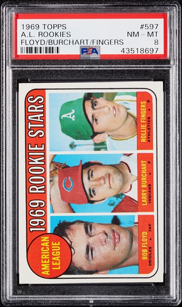 1969 Topps Rollie Fingers RC No. 597 PSA 8