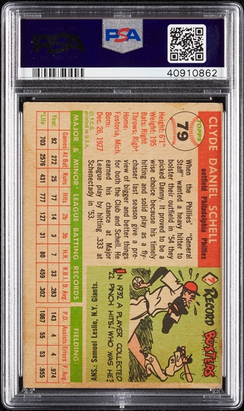 Danny Schell Signed 1955 Topps No. 79 (PSA/DNA)
