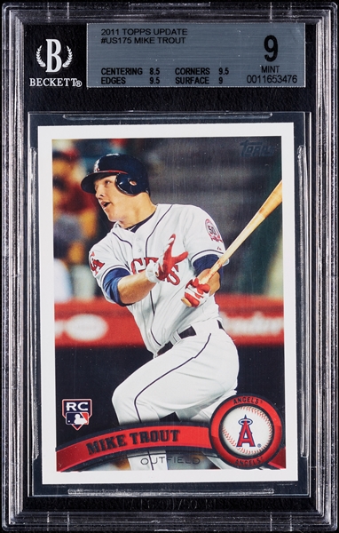 2011 Topps Update Mike Trout RC No. 175 BGS 9