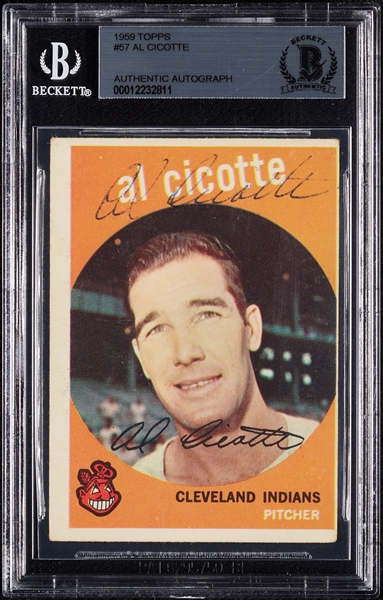Al Cicotte Signed 1959 Topps No. 57 (BAS)