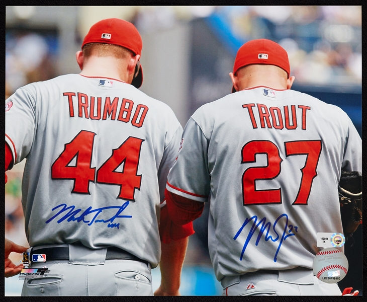 Mike Trout & Mark Trumbo Signed 8x10 Photo (BAS)