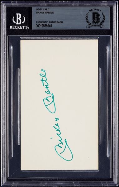 Mickey Mantle Signed 3x5 Index Card (BAS)
