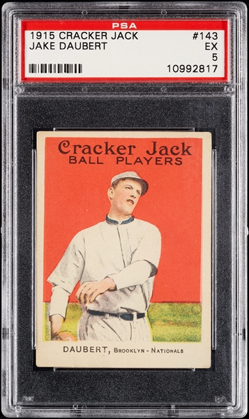 1915 Cracker Jack Jake Daubert No. 143 PSA 5