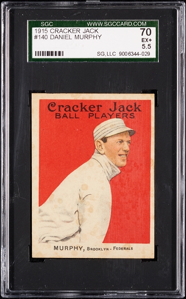 1915 Cracker Jack Daniel Murphy No. 140 SGC 5.5
