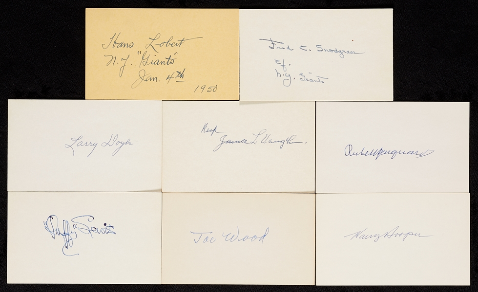 1892-1909 Signed Index Card Collection (82)