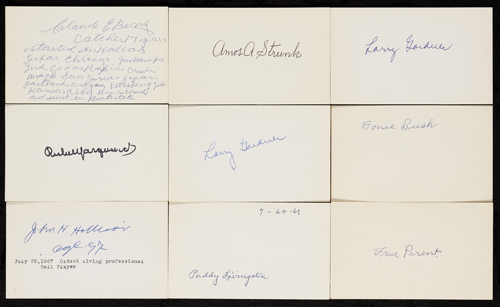 1892-1909 Signed Index Card Collection (82)