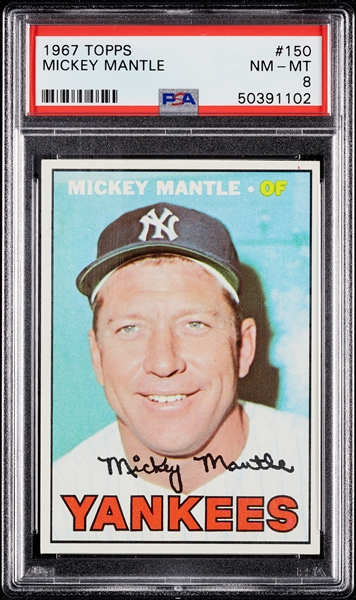 1967 Topps Mickey Mantle No. 150 PSA 8