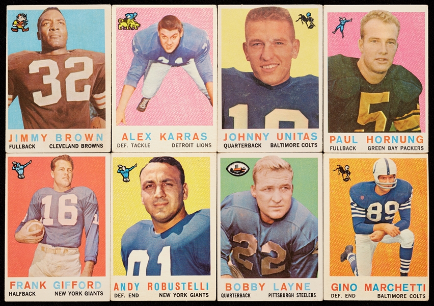 1959 Topps Football Near Set With Extras, Inc. HOFers (160/176 with approx. 330 Total)