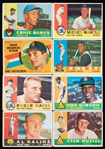 1960 Topps Baseball Group With Mantle, Koufax, Clemente, HOFers (288)
