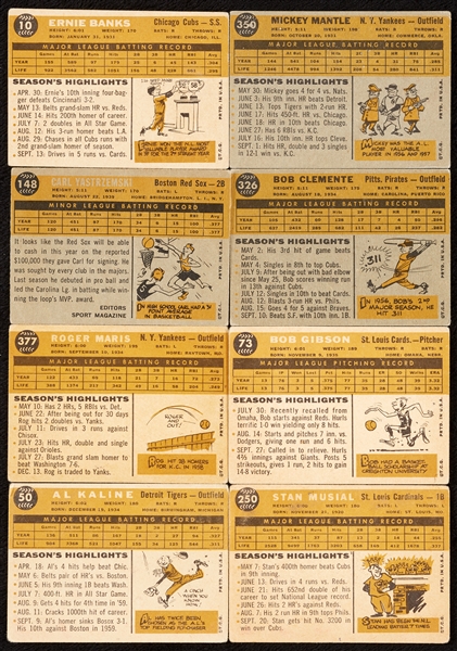 1960 Topps Baseball Group With Mantle, Koufax, Clemente, HOFers (288)