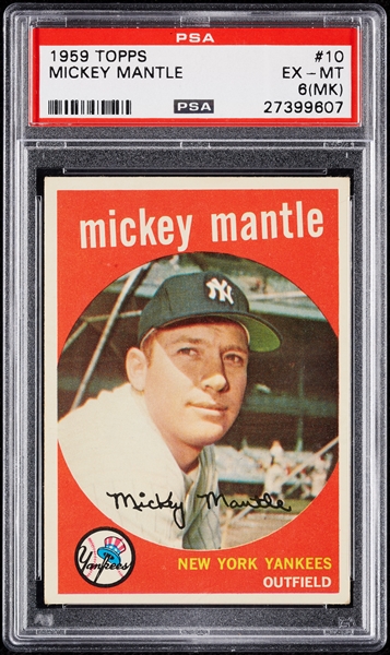 1959 Topps Mickey Mantle No. 10 PSA 6 (MK)