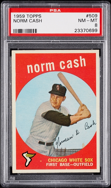 1959 Topps Norm Cash No. 509 PSA 8