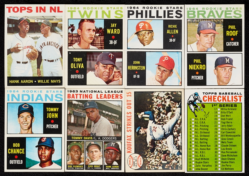High-Grade 1964 Topps Baseball Group With Mays, 30 Highs (316)