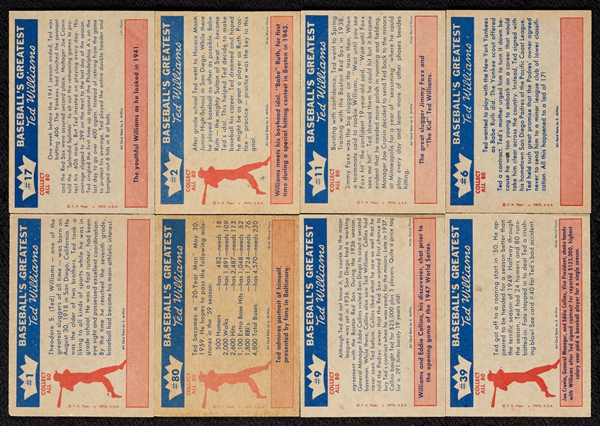 1959 Fleer Baseball Life of Ted Williams Near Set With Extras (71/80)