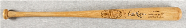 Willie Horton Game-Issued & Signed Drilled & Lead Filled On-Deck Circle Bat