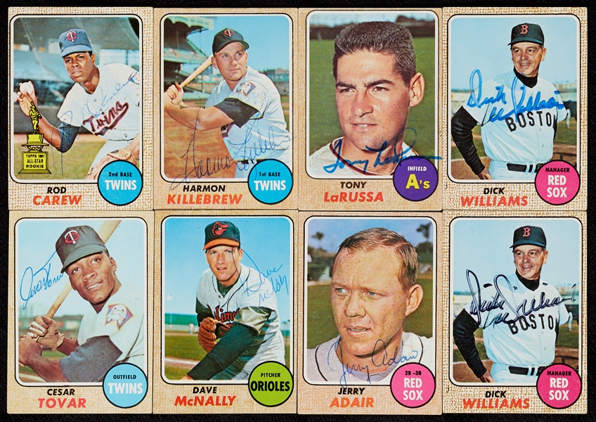Signed 1968 Topps Group with Killebrew, Carew (72)