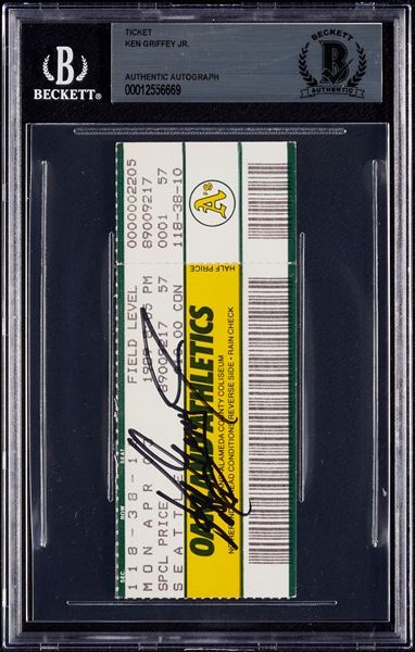Ken Griffey Jr. Signed First Game Ticket (April 3, 1989) (BAS)