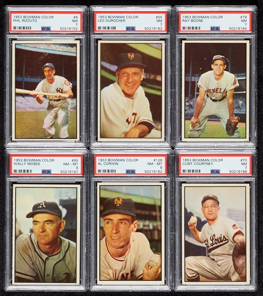 1953 Bowman Baseball Color High-Grade Complete Set, 22 Slabbed (160)