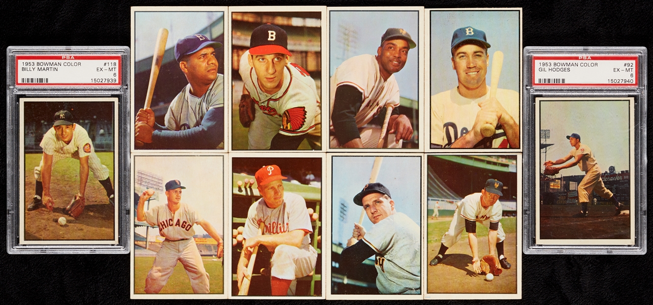 1953 Bowman Baseball Color High-Grade Complete Set, 22 Slabbed (160)