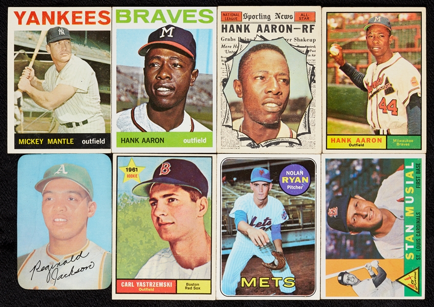 1959-76 Topps Baseball HOFer Hoard With Aaron, Yaz, Kaline and More (120)
