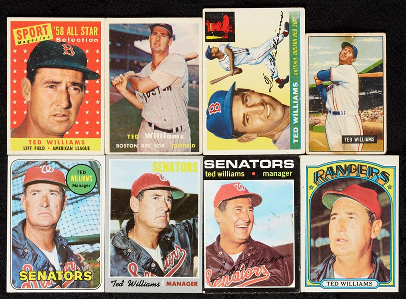 1951-72 Bowman and Topps Ted Williams Group (10)
